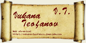 Vukana Teofanov vizit kartica